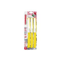 Coltelli Da Tavola Kaimano 6pz Lama Liscia+dentata Punta Tonda Plastica Marrone Colore: Giallo