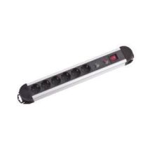 Regleta Mcab 6 Enchufes Negro 3500 Vatios Aluminio
