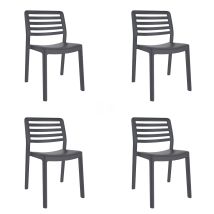 Garbar - Wind Set 4 Silla Interior, Exterior Gris Oscuro
