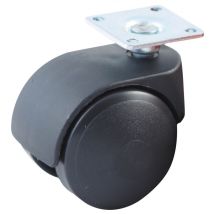 Lenkrolle Mit Rechteckiger Platte Avl Nylon-doppelrollen Ø50 - Tragkraft 40kg - 595030a