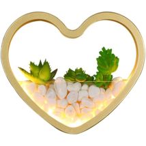 Applique A Led, Luce Calda, Forma Di Cuore Succoso, Lampada Da Parete Moderna E Minimalista In Metallo Dorato Con Paralume In Acrilico, Lampada Da 
