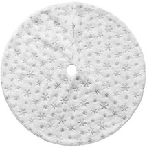White Fluffy Tree Skirt Festival Tree Skirt Snow Hair Tree Mat Silver 120cm