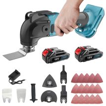 Multi-utensili Oscillanti Senza Spazzole Senza Fili, Utensile Multifunzionale, 22 Lame, 6 Velocità, Per Tagliare, Smerigliare, Lucidare, 2 Batterie 