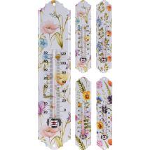 Termometro in metallo 29x6 cm – 4 assortimenti – Misurazione temperatura interna ed esterna – Wurko
