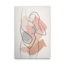 Leinwandbild Bodyline Positivity M1-no.51673 - Kunstdruck Auf Leinwand In Weiß Schwarz - Wandbild 30 X 45 Cm