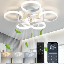 Ganeed - Ventilador De Techo Con Luz Led De Iluminación, Luz De Techo Regulable De 66 W Con Ventilador, Con Control Remoto Y Temporizador De 