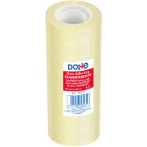 Dohe - Nastro Adesivo Trasparente (8 Pz.) - 1,9 Cm X 33 M, Sigillo Per Imballare Scatole, Spedizioni O Traslochi, Potente Adesivo Da 45 Micron - 