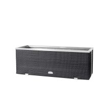 Rattan Pflanzenkübel Rechteckig Dunkelbraun 98 X 25 X 34 Cm