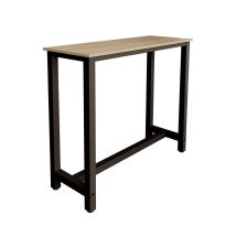 Tavolo Alto Gambe In Metallo 120x100x40cm Barra Da Cucina Modello Ani Nero E Sonoma