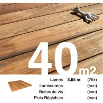 Planches de terrasse bois exotique JATOBA pour 40 m² • Longueur 3,65 m • Livraison gratuite