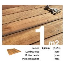 Terrasseenbois.fr - Planches de terrasse bois exotique jatoba pour 1 m² • Longueur 2,75 m