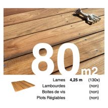 Promo Planches de terrasse bois exotique jatoba pour 80 m² • Longueur 4,25 m • Livraison gratuite