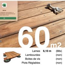 Promo Planches de terrasse bois exotique jatoba pour 60 m² • Longueur 6,1 m • Livraison gratuite