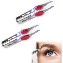Ersandy - Pince à Épiler avec Lumière led Pince à épiler Professionnelle Pince à épiler Lumineuse Pince à épiler Sourcils en Acier Inoxydable