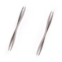 Vitaeasy - Pince à épiler double embouts gris acier inoxydable 10.5 cm - Gris clair