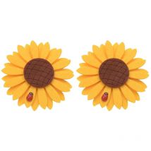 Pince à rideau domestique 2 pièces Pince à rideau de style tournesol Sangle de fixation de rideau Boucle de rideau (jaune)