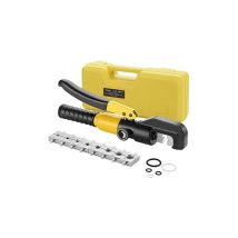 Pince à Sertir Hydraulique 10T avec 9 Matrices Hexagonales Course 12mm ,Coffret de Outil de Sertissage 4-70 mm² pour cosses à sertir Cosses de Câbles