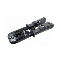 Ikodm - Pince a Sertir RJ45 pince à sertir Outil de sertissage pour RJ11 / RJ12 Réseau et câbles téléphoniques 4-en-1 télécom modulaire Pince de