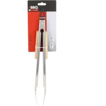 BBQ - Pince barbecue en acier inoxydable avec manche en bois 50,5 cm