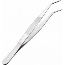 Pince en acier inoxydable 20 cm / 8 pouces avec une extrémité incurvée et dentelée à 60 degrés Pince professionnelle à usages multiples pour le