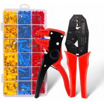 Teeno - Pince à sertir kit de Pince à dénuder de câbles 700 Pièces Cosse Electriques à Sertir de AWG20-10(0,5-6mm²) Cosses à Sertir