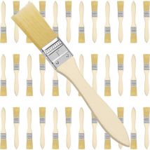 Pinceau de Peinture 2,54 cm (Lot de 36) - Pinceaux Plats avec Manche en Bois - Pinceaux Professionnels Parfaits pour la Peinture Murale, le Vernis,