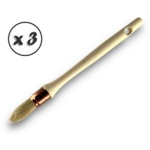 Pinceau de Pouce à rechampir Brosse ronde Soie Blanche Diamètres variés - Quantité x 3 - Soie n° 1 - ø 19 mm