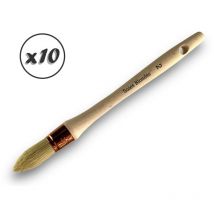 Lot de 10 pinceaux de pouce à rechampir Brosse ronde en soie blanche ø 20 mm Idéal peinture rénovation volets moulures plinthes angles persiennes