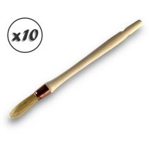 Lot de 10 pinceaux de pouce à rechampir Brosse ronde en soie blanche ø 15 mm Idéal peinture rénovation volets moulures plinthes angles persiennes