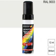 Pinceau de retouche ral 9003 Blanc de sécurité brillant 12ml Motip