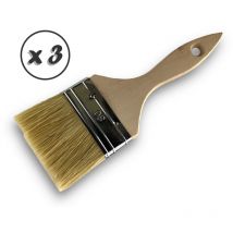 Pinceau queue de morue Largeur 70 mm Différentes épaisseurs Tous travaux peinture, laques, vernis - Quantité x 3 - Double épaisseur - 80 mm