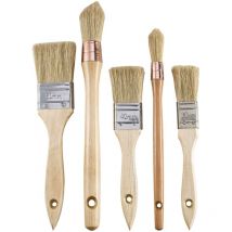 Lot de 5 pinceaux professionnels avec manche en bois Cogex