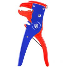 Workpro - Pince à dénuder automatique 2 en 1 pour câbles de 0,2 à 6 mm² (longueur de dénudage jusqu'à 25mm) couleur rouge et bleu