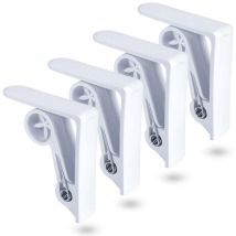 Pince spécialisée – Pinces à nappe à ressort – ABS – Couleur blanche – Dimensions 5,5 x 5,5 x 1 cm