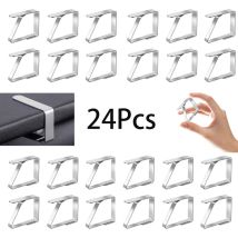 Rnemitery - Pinces À Nappe Ensemble De 24 Acier Inoxydable Nappe Clips Anti-glissant (5cm X 4cm)
