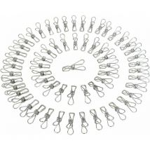 Osqi - Pinces à linge en acier inoxydable 100 pièces, pinces à linge antirouille, multifonctionnelles pour la maison et le bureau, pinces à linge,