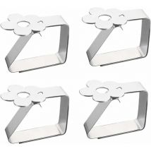 Pinces à Nappe en Acier Inoxydable 4 pièces à Motifs de Fleurs Support de Nappe l'épaisseur de la Table ne Dépasse Pas 3 cm de Couverture de Table