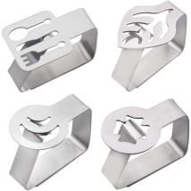 Pinces à Nappe en Acier Inoxydable - Idéales pour Home bbq, Mariage, Party (4 Pièces)