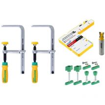 Microjig - Pinces à queues d'arondes Matchfit DVC-1177 + accessoires Diamètre de la Tige: 1/2' (12,7 mm)