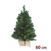 Pinetto di Natale con base in yuta 60 cm – Albero artificiale per decorazioni festive – Accessori inclusi