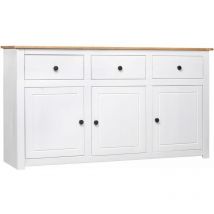 Nova - inlife Buffet Blanc 135x40x80 cm Pin solide Gamme Panama