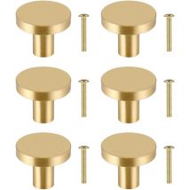 Rose - Pink 6 Pieces Drawer Knobs, Gold Furniture Knobs, Round Cabinet Knobs, Gold Brass Drawer Knobs, Kitchen Door Handles for Decor 2025 mm