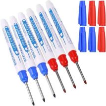 Pink-6pcs Deep Hole Markers, Carpenter Marker Pen, 30 Mm Permanent Marker Pen Mit Feiner Spitze, Permanent Filzstift Für Markierungen An Schwer 