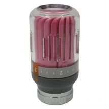 Pink/Grey Radiator Thermostatic Valve Head M30x1,5 Crystal Colour 8-30C Temperature