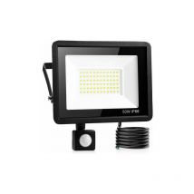 Pink50W Led Floodlight Outdoor Sensor, Ip66 Waterproof Outdoor Light Sensor, Cool White Light, Widely Used In Garages, Gardens, Front Yards, Etc.