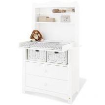 Pinolino - Commode à langer 'Florentina' large, étagère adaptable large inclue - blanc