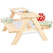 Pinolino - Kindersitzgruppe Nicki, Fichtenholz, Unbehandelt Für 4 Kinder, 90x85x50 Cm
