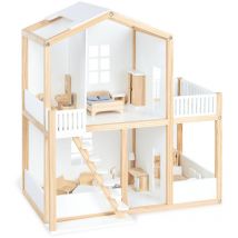 Pinolino - Maison de poupée 'Ida', blanc - naturel/blanc