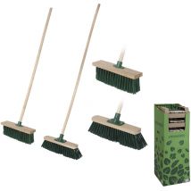ProGarden – Outdoorbürste 120 cm Stange, 30 cm Bürste – Holzstab – Grün