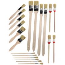 Pinsel Set 20-teilig – Flachpinsel, Rundpinsel, Heizkörperpinsel – geeignet für Ölfarben, Acrylfarben, Dispersionsfarben